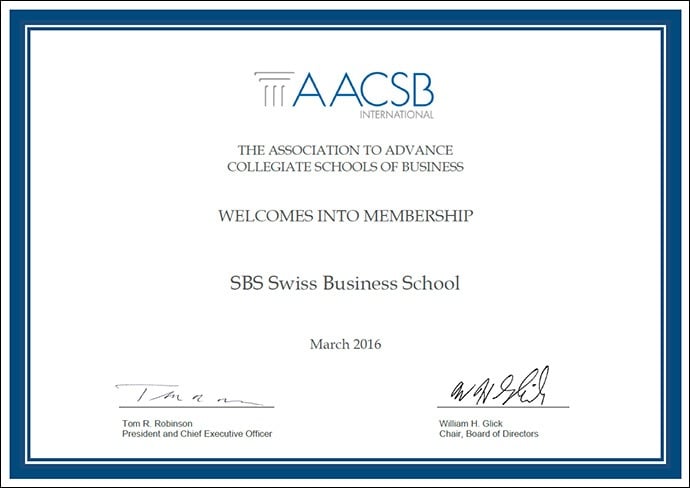 SBS Acquires AACSB Membership