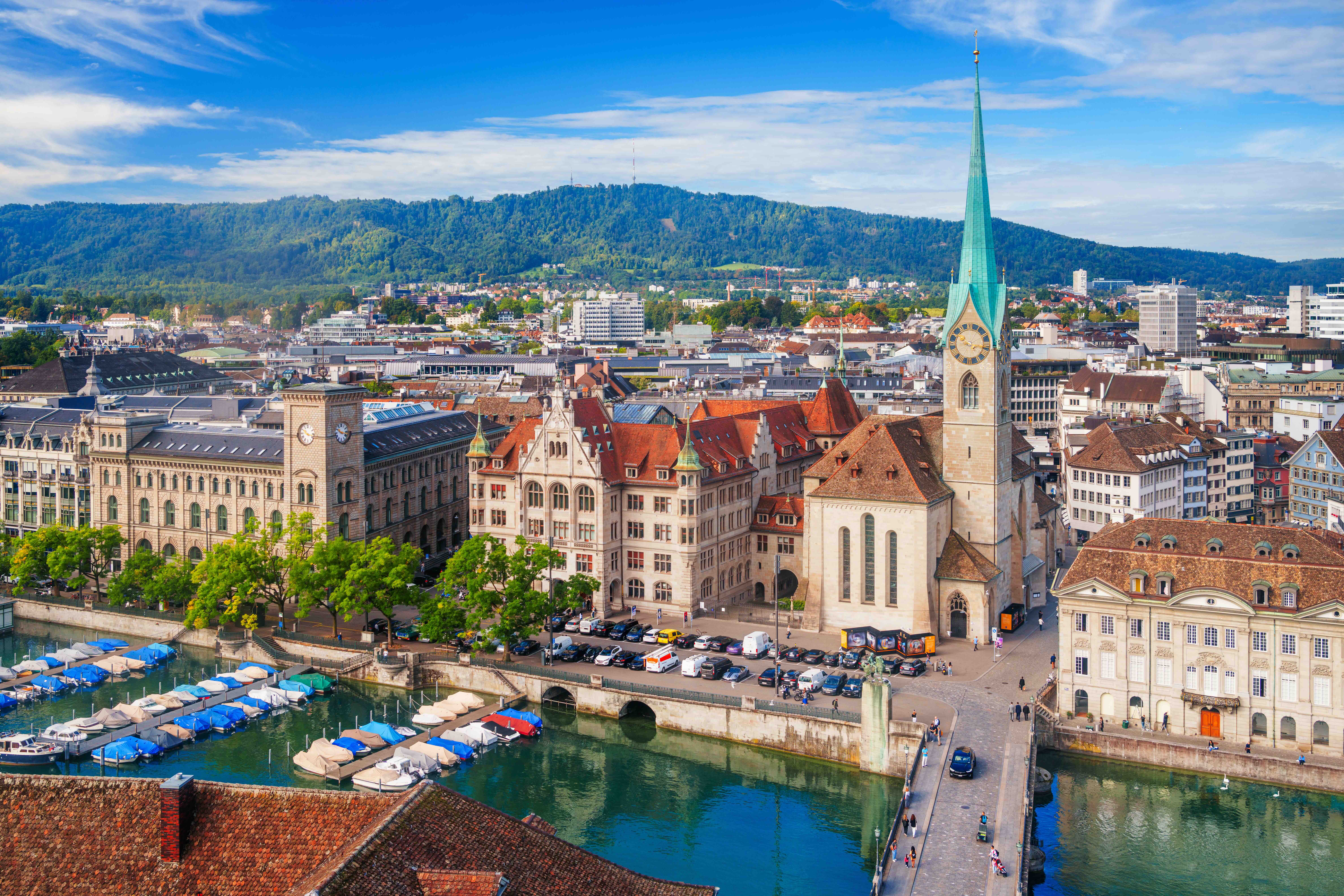 Zurich, Switzerland, Cityscape on the Limmat River