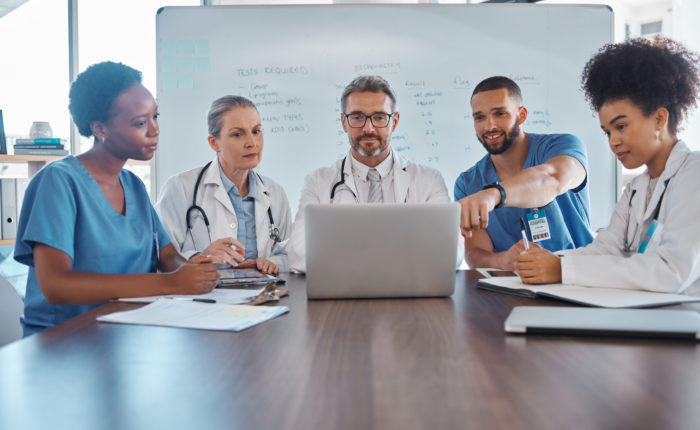MSc Healthcare professionals discussing new program